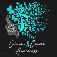 Ovarian Cancer Awareness Teal Butterflies Women's Hoodie thumb 2