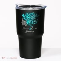 Ovarian Cancer Awareness Teal Butterflies Tumbler thumb 0