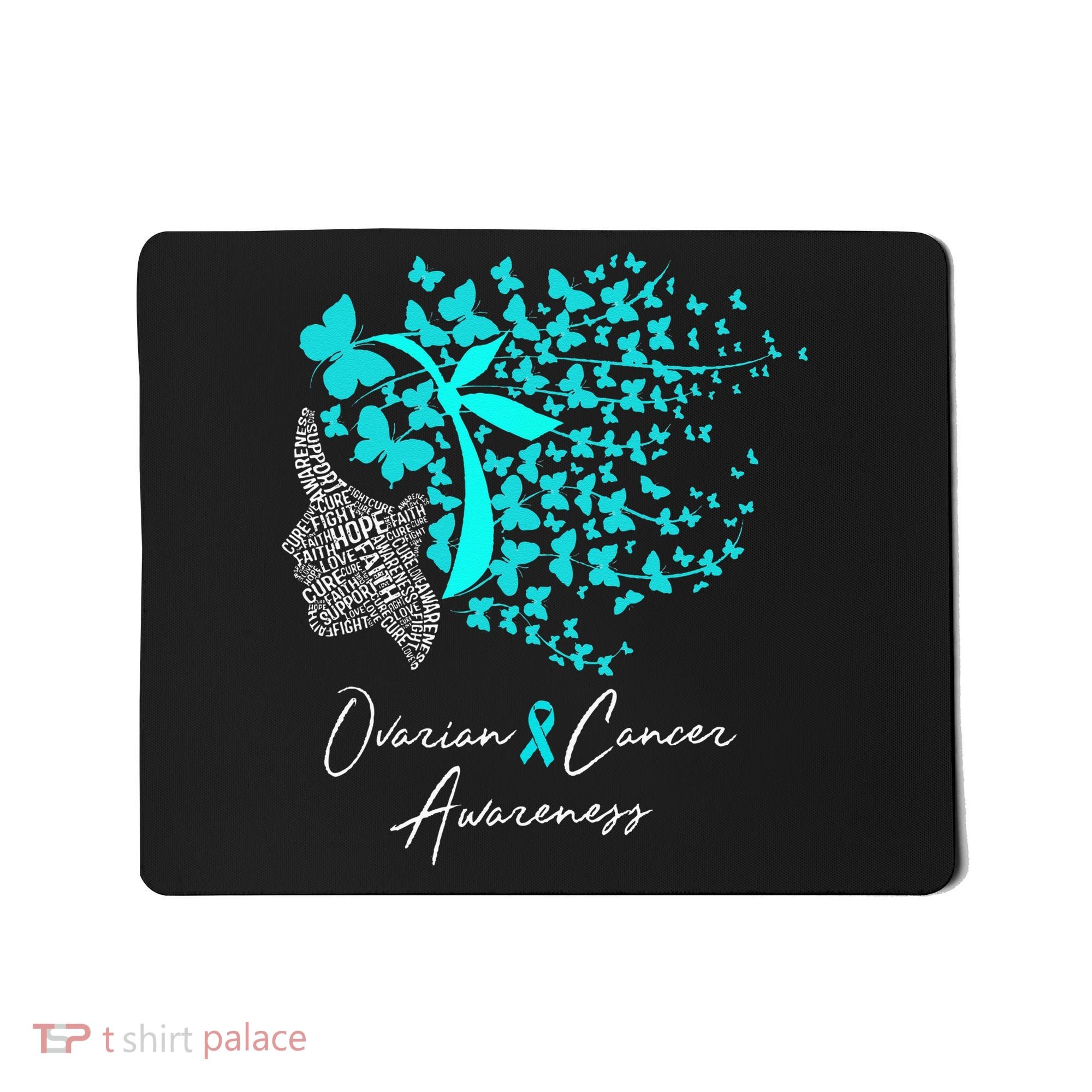 Ovarian Cancer Awareness Teal Butterflies Mousepad