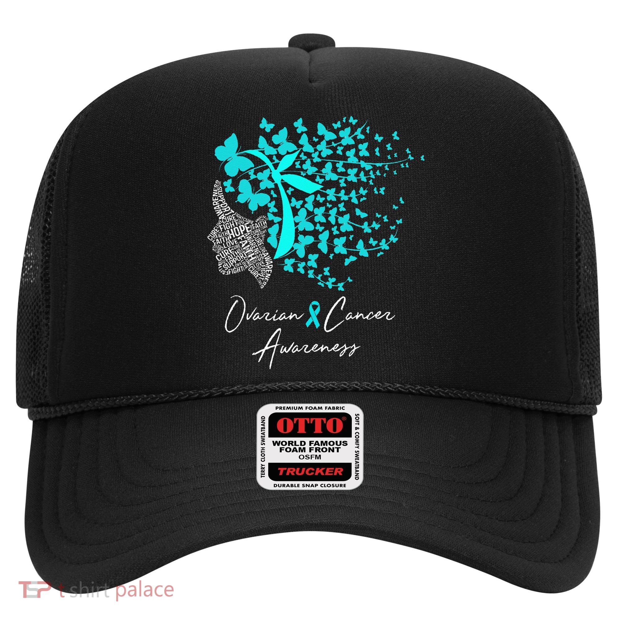 Ovarian Cancer Awareness Teal Butterflies Hat