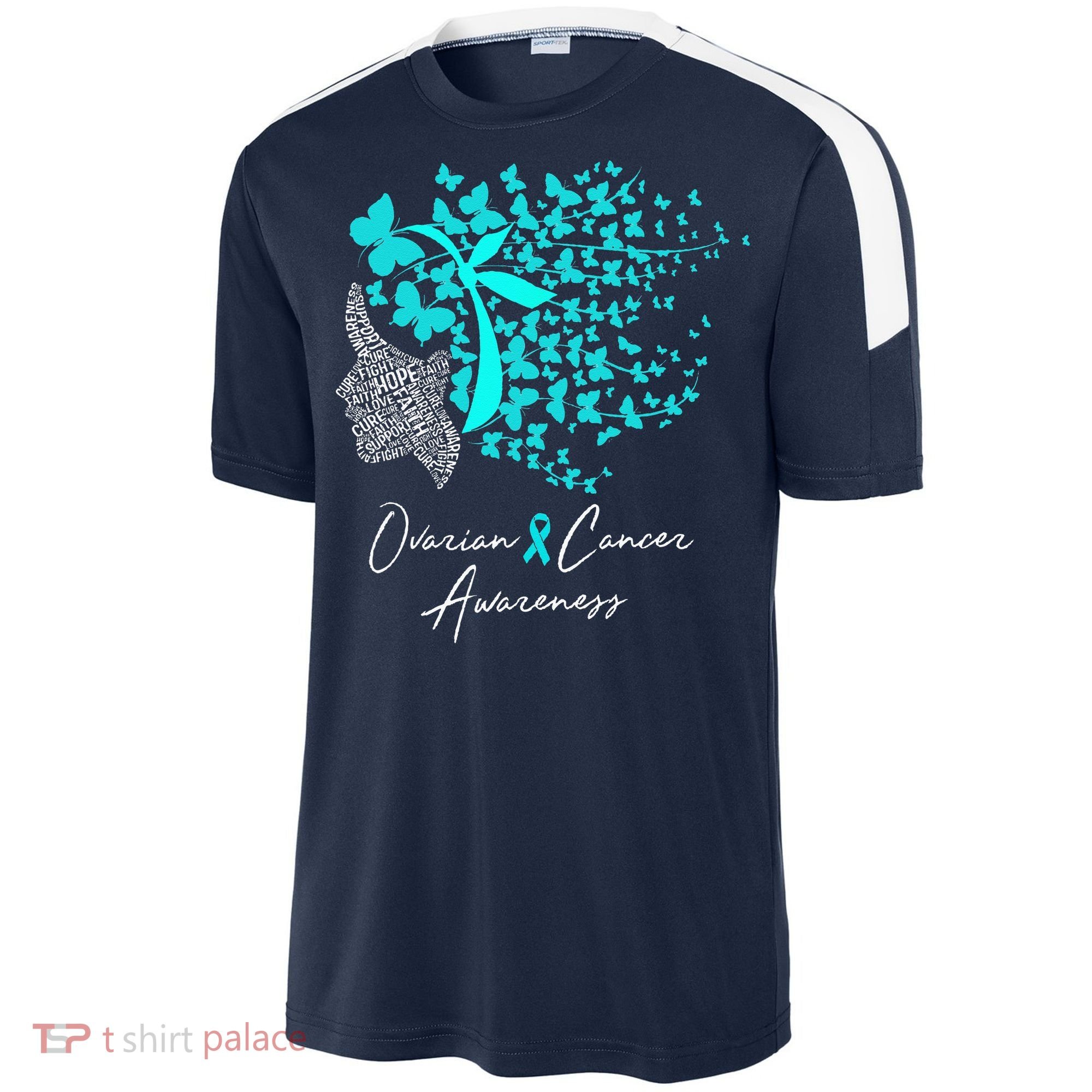 Ovarian Cancer Awareness Teal Butterflies Sport-Tek Competitor United Soccer Jersey