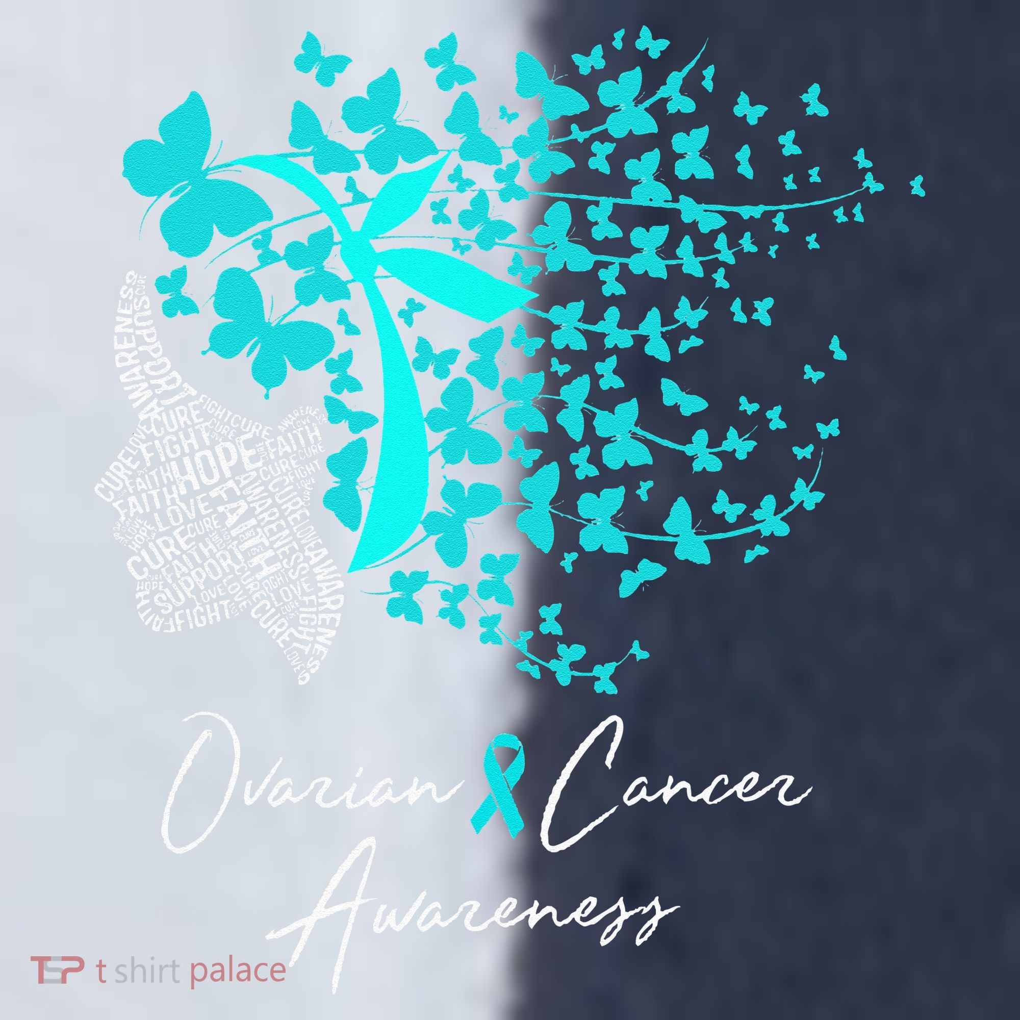 Ovarian Cancer Awareness Teal Butterflies Sport-Tek Competitor United Soccer Jersey