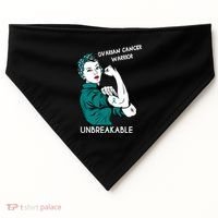 Ovarian Cancer Awareness Month Unbreakable Warrior Gift USA-Made Doggie Bandana thumb 0