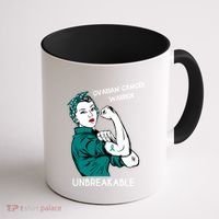 Ovarian Cancer Awareness Month Unbreakable Warrior Gift Coffee Mug thumb 1