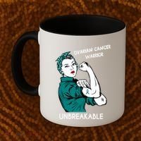 Ovarian Cancer Awareness Month Unbreakable Warrior Gift Coffee Mug thumb 2