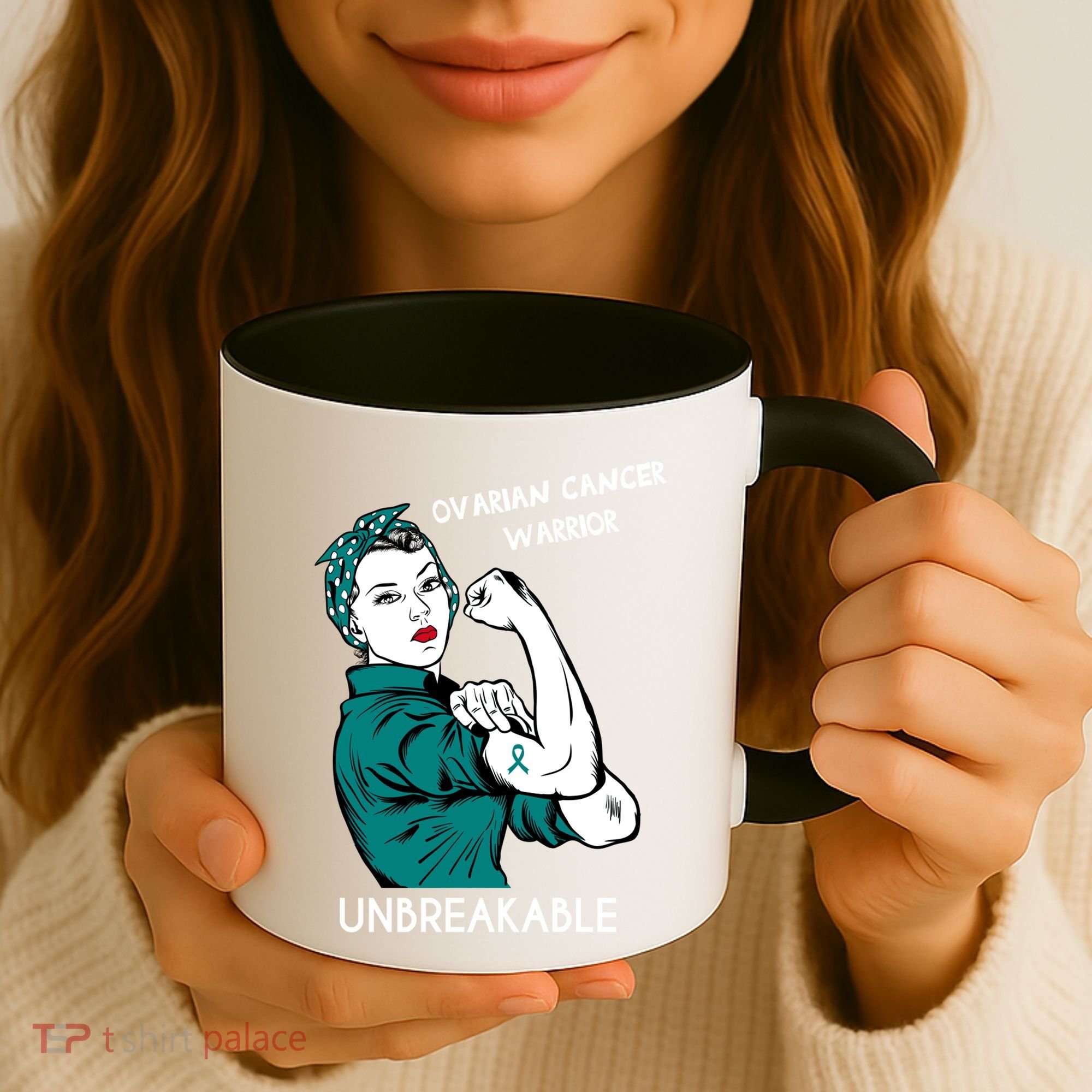 Ovarian Cancer Awareness Month Unbreakable Warrior Gift Coffee Mug
