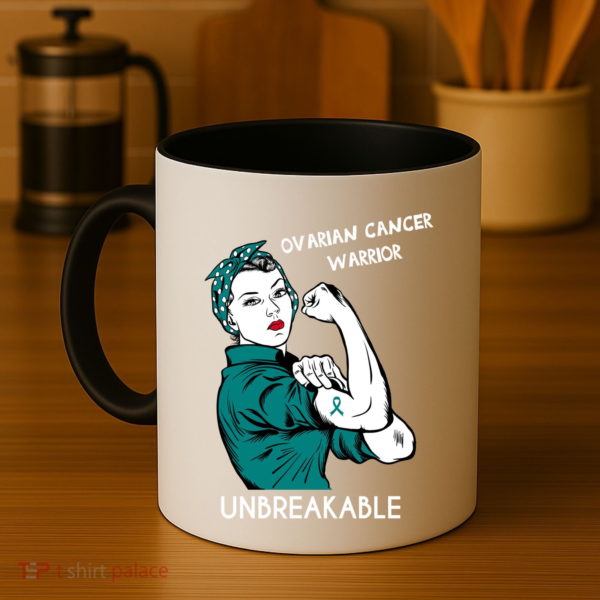 Ovarian Cancer Awareness Month Unbreakable Warrior Gift Coffee Mug