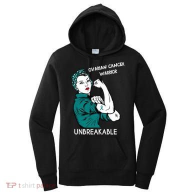 Ovarian Cancer Awareness Month Unbreakable Warrior Gift Women's Hoodie