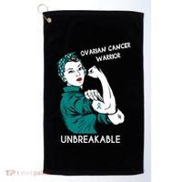 Ovarian Cancer Awareness Month Unbreakable Warrior Gift Golf Towel thumb 0