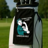 Ovarian Cancer Awareness Month Unbreakable Warrior Gift Golf Towel thumb 2