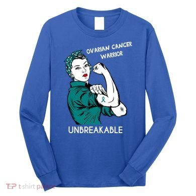Ovarian Cancer Awareness Month Unbreakable Warrior Gift Long Sleeve Shirt