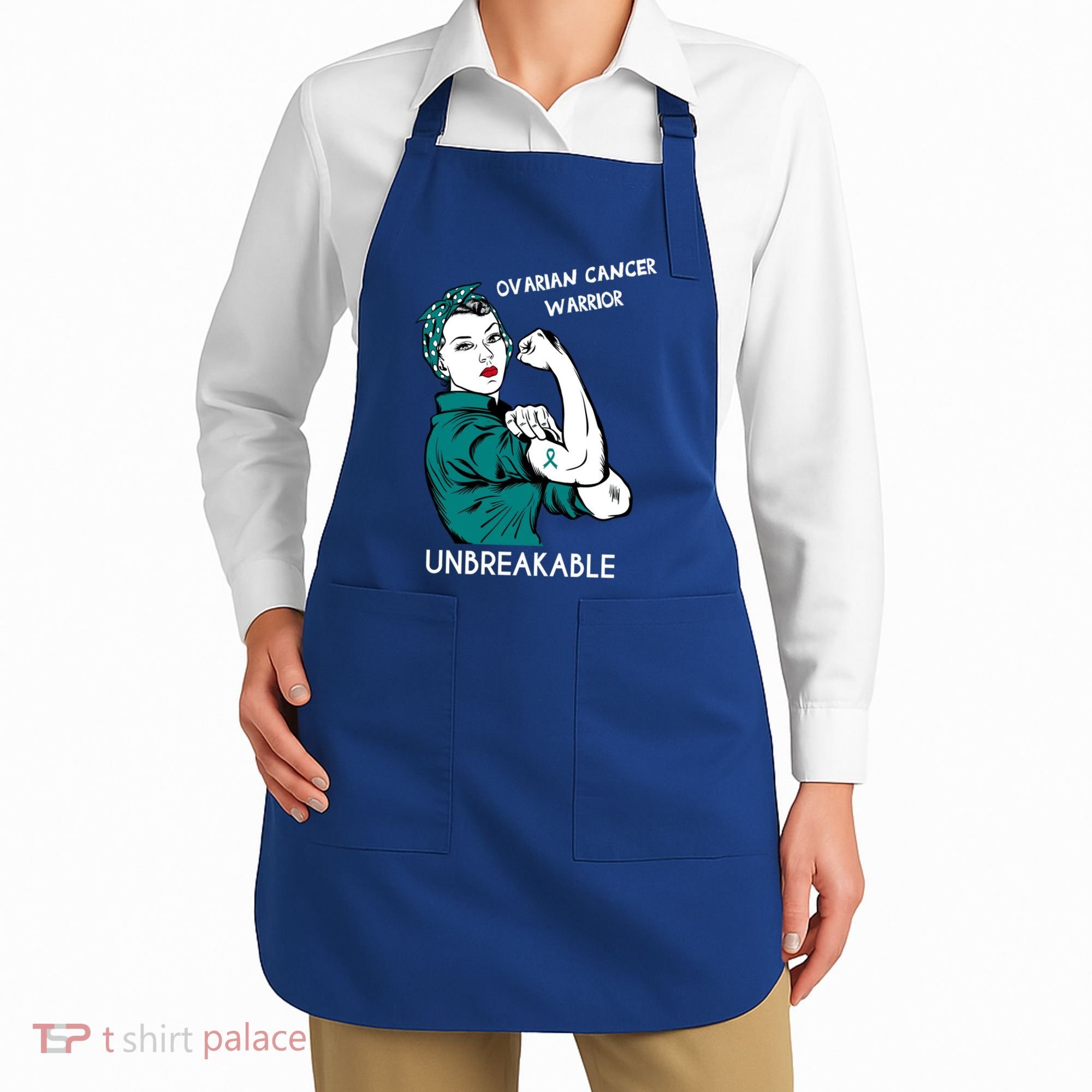 Ovarian Cancer Awareness Month Unbreakable Warrior Gift Apron
