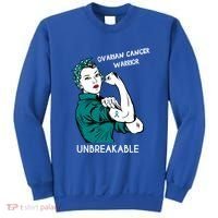 Ovarian Cancer Awareness Month Unbreakable Warrior Gift Sweatshirt thumb 0