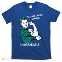 Ovarian Cancer Awareness Month Unbreakable Warrior Gift T-Shirt thumb 0