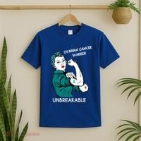 Ovarian Cancer Awareness Month Unbreakable Warrior Gift T-Shirt thumb 2