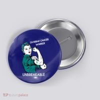 Ovarian Cancer Awareness Month Unbreakable Warrior Gift Button thumb 0
