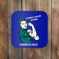 Ovarian Cancer Awareness Month Unbreakable Warrior Gift Coaster thumb 0