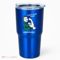 Ovarian Cancer Awareness Month Unbreakable Warrior Gift Tumbler thumb 0