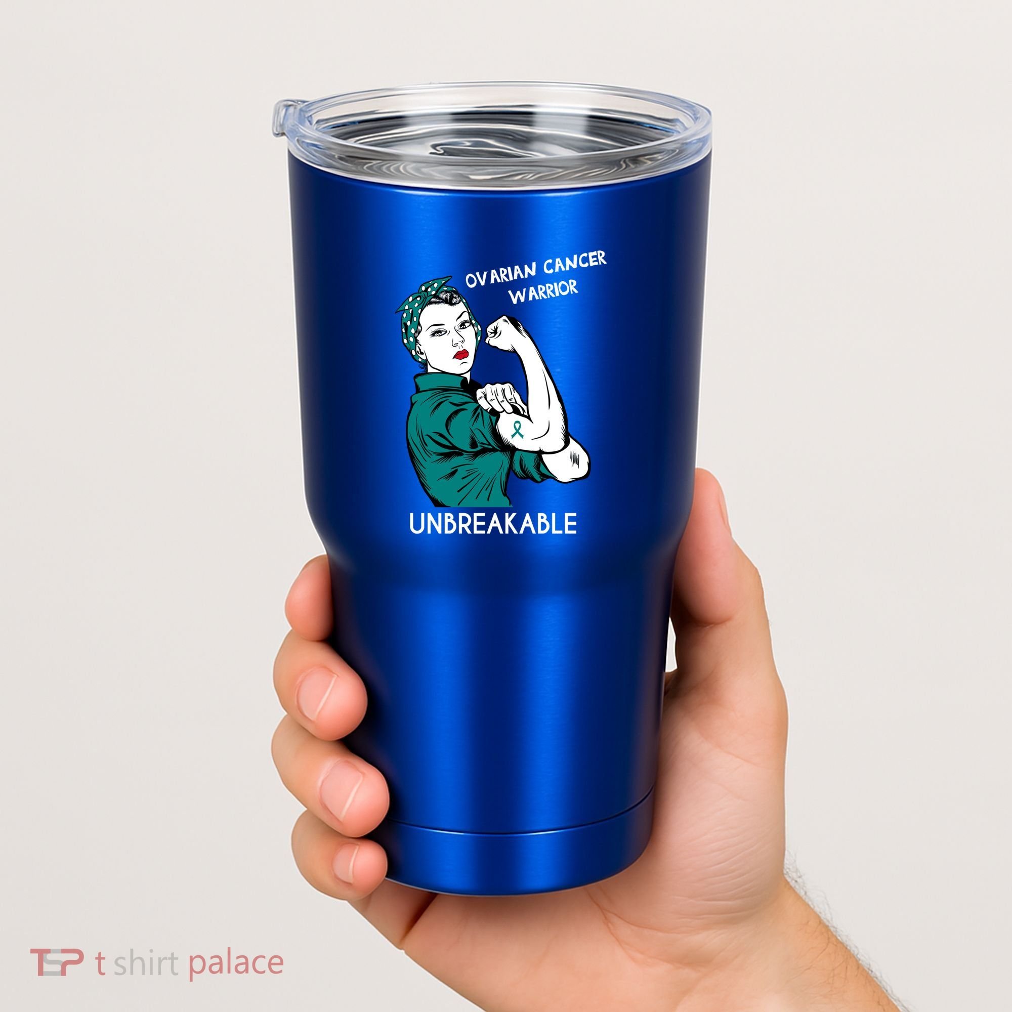 Ovarian Cancer Awareness Month Unbreakable Warrior Gift Tumbler