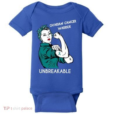 Ovarian Cancer Awareness Month Unbreakable Warrior Gift Baby Bodysuit