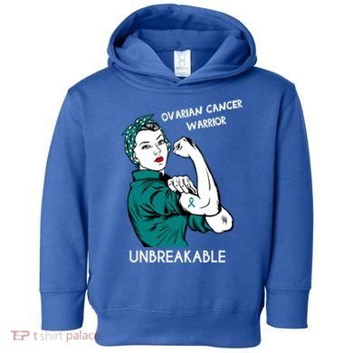 Ovarian Cancer Awareness Month Unbreakable Warrior Gift Toddler Hoodie