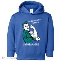 Ovarian Cancer Awareness Month Unbreakable Warrior Gift Toddler Hoodie thumb 0