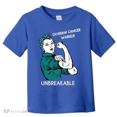 Ovarian Cancer Awareness Month Unbreakable Warrior Gift Toddler T-Shirt