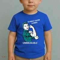 Ovarian Cancer Awareness Month Unbreakable Warrior Gift Toddler T-Shirt thumb 2