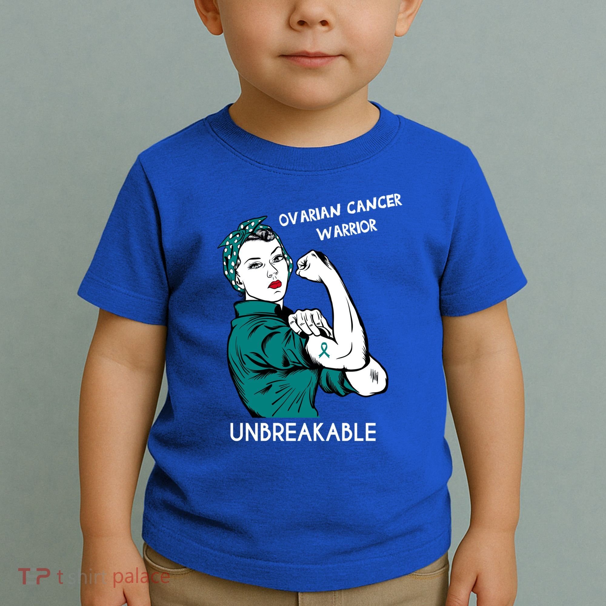 Ovarian Cancer Awareness Month Unbreakable Warrior Gift Toddler T-Shirt