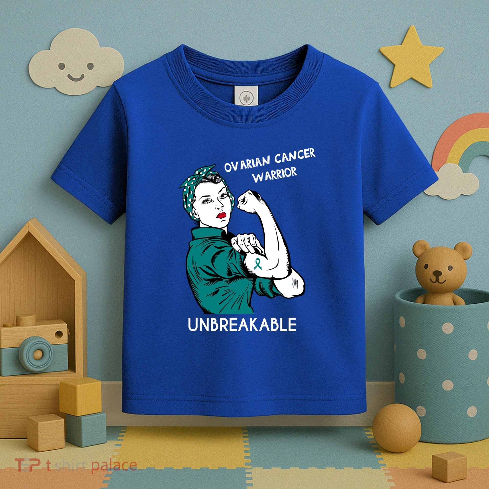 Ovarian Cancer Awareness Month Unbreakable Warrior Gift Toddler T-Shirt