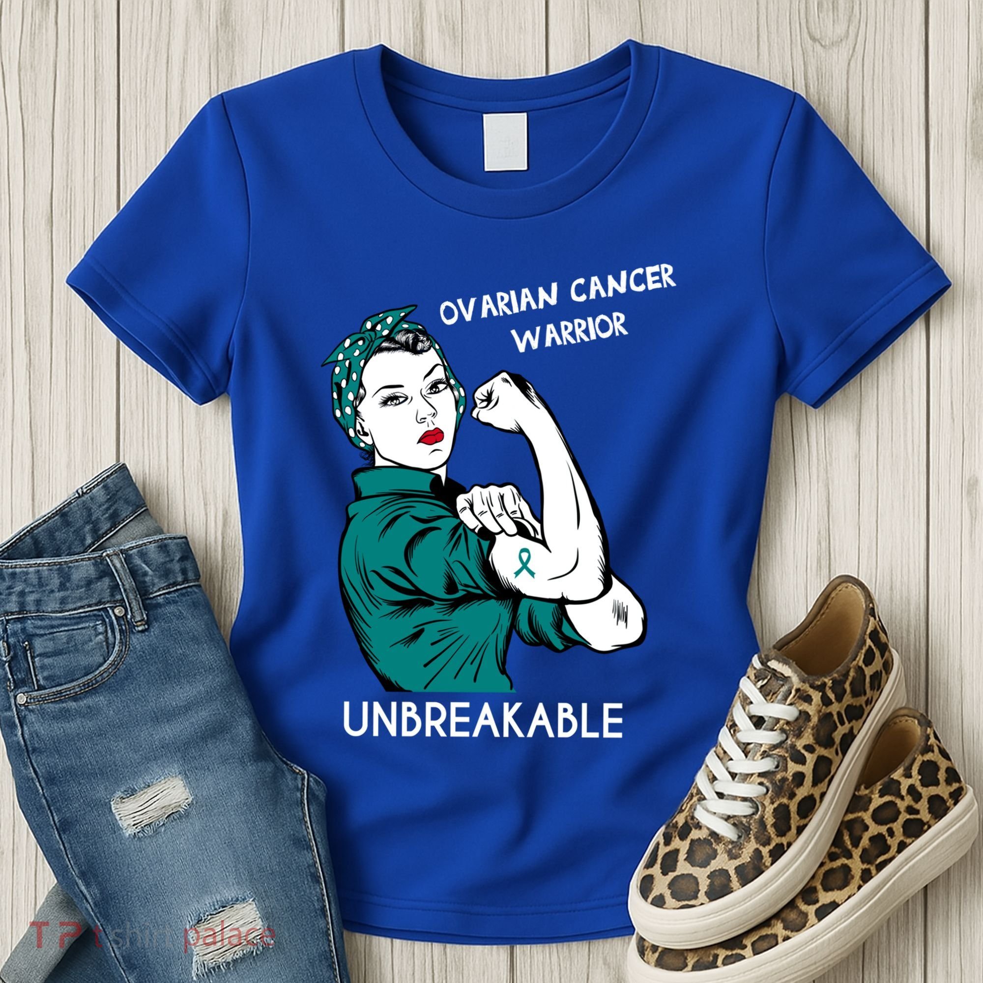 Ovarian Cancer Awareness Month Unbreakable Warrior Gift Women's T-Shirt