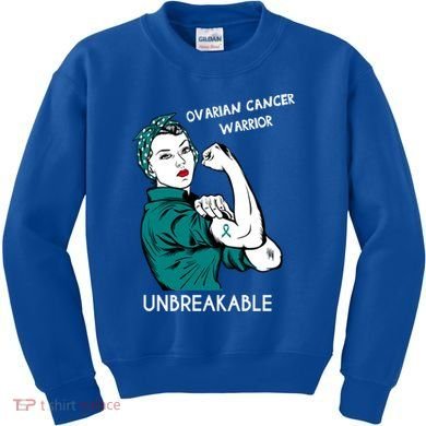 Ovarian Cancer Awareness Month Unbreakable Warrior Gift Kids Sweatshirt