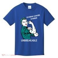 Ovarian Cancer Awareness Month Unbreakable Warrior Gift Kids T-Shirt thumb 0
