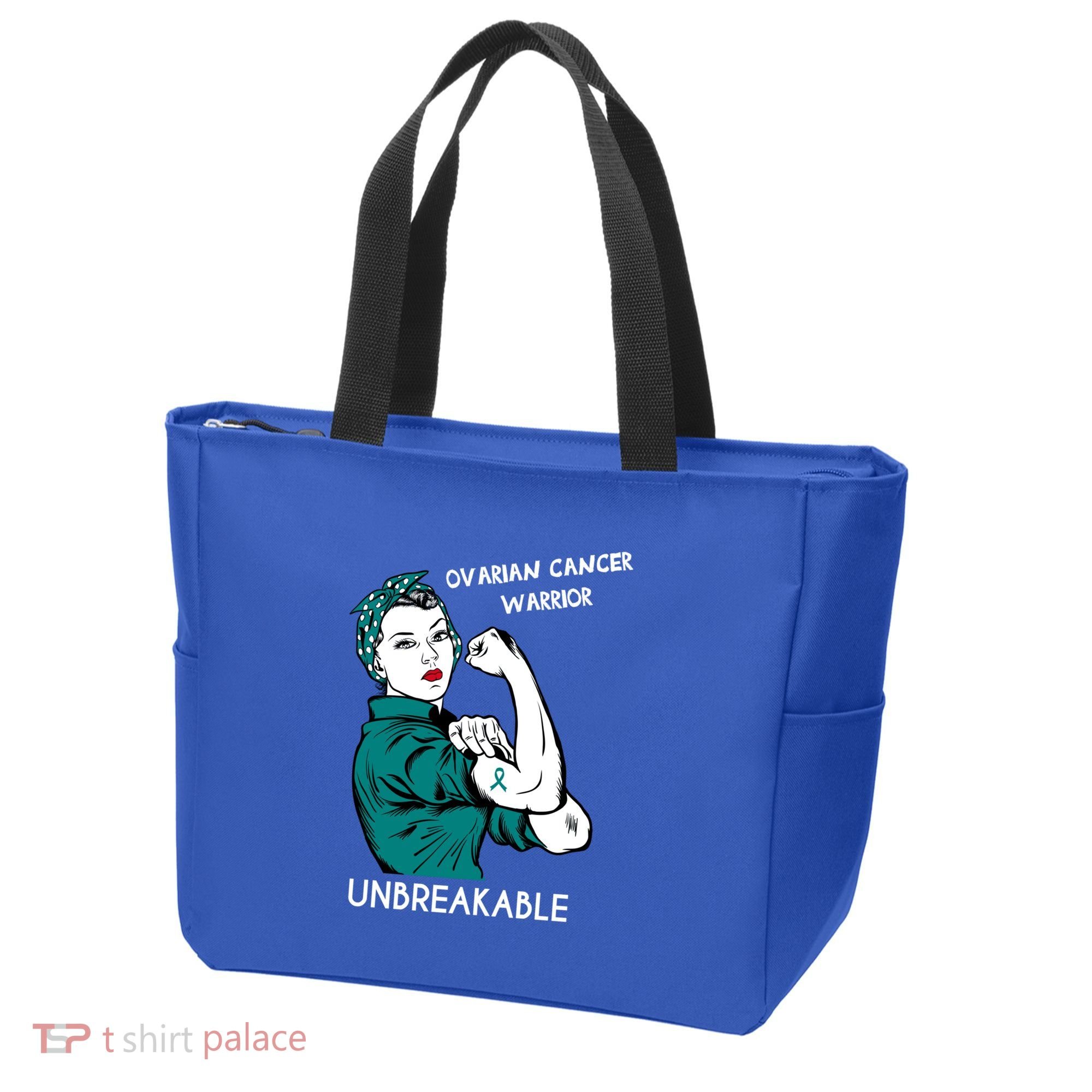 Ovarian Cancer Awareness Month Unbreakable Warrior Gift Tote Bag