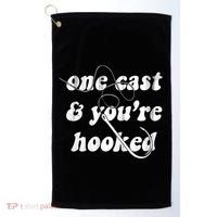 One Cast And Youre Hooked Fishing Golf Towel thumb 0