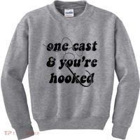 One Cast And Youre Hooked Fishing Kids Sweatshirt thumb 0