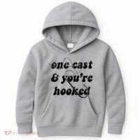 One Cast And Youre Hooked Fishing Kids Hoodie thumb 0