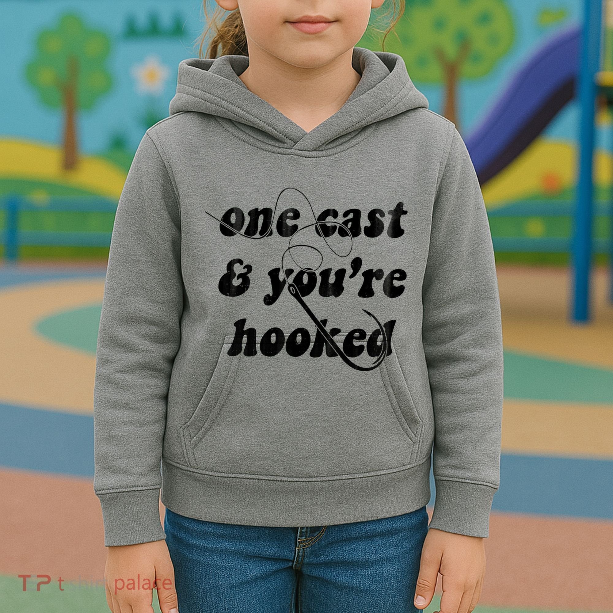One Cast And Youre Hooked Fishing Kids Hoodie