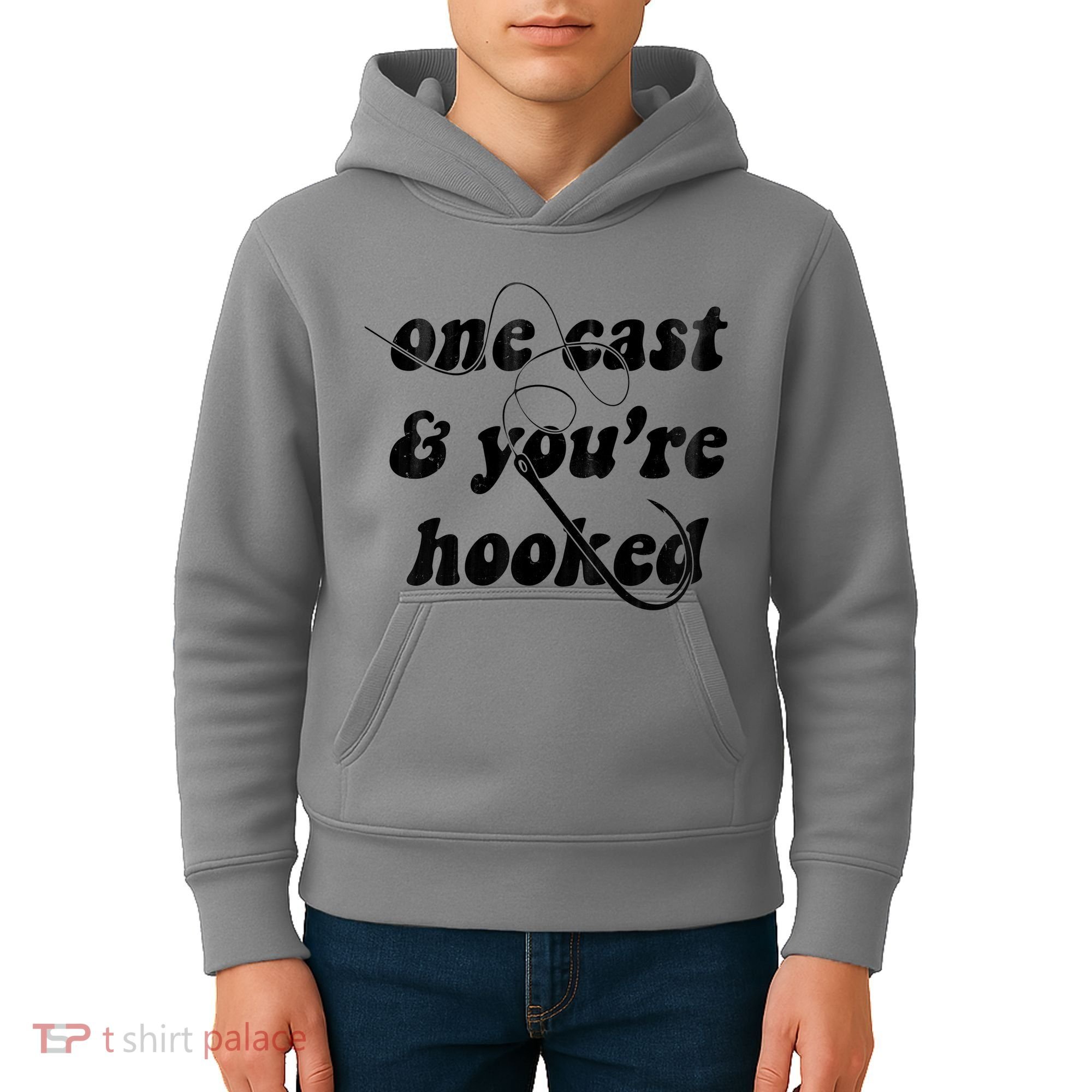 One Cast And Youre Hooked Fishing Kids Hoodie