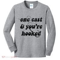 One Cast And Youre Hooked Fishing Kids Long Sleeve Shirt thumb 0