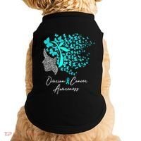 Ovarian Cancer Awareness Teal Butterflies Gift Doggie Tank thumb 0