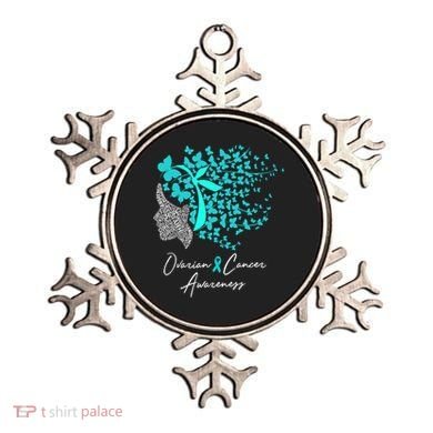 Ovarian Cancer Awareness Teal Butterflies Gift Ornament