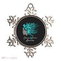 Ovarian Cancer Awareness Teal Butterflies Gift Ornament thumb 0