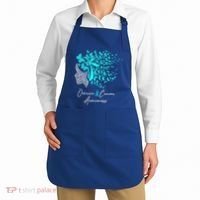 Ovarian Cancer Awareness Teal Butterflies Gift Apron thumb 2