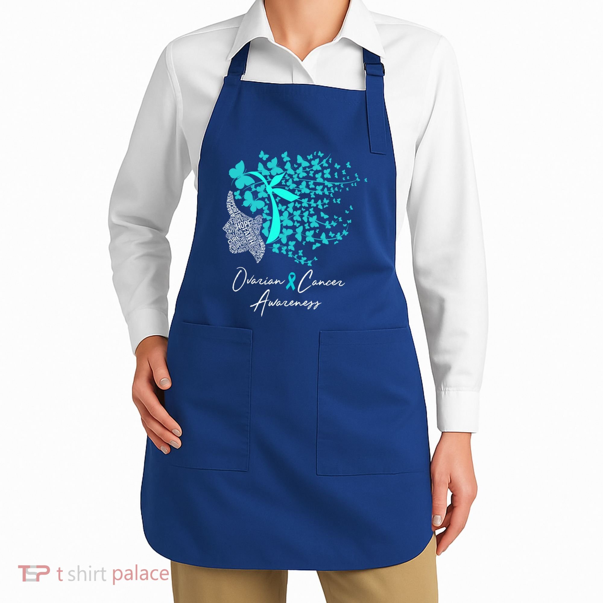 Ovarian Cancer Awareness Teal Butterflies Gift Apron