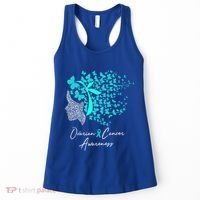 Ovarian Cancer Awareness Teal Butterflies Gift Women's Tank Top thumb 0