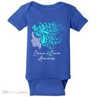 Ovarian Cancer Awareness Teal Butterflies Gift Baby Bodysuit thumb 0