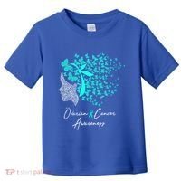 Ovarian Cancer Awareness Teal Butterflies Gift Toddler T-Shirt thumb 0