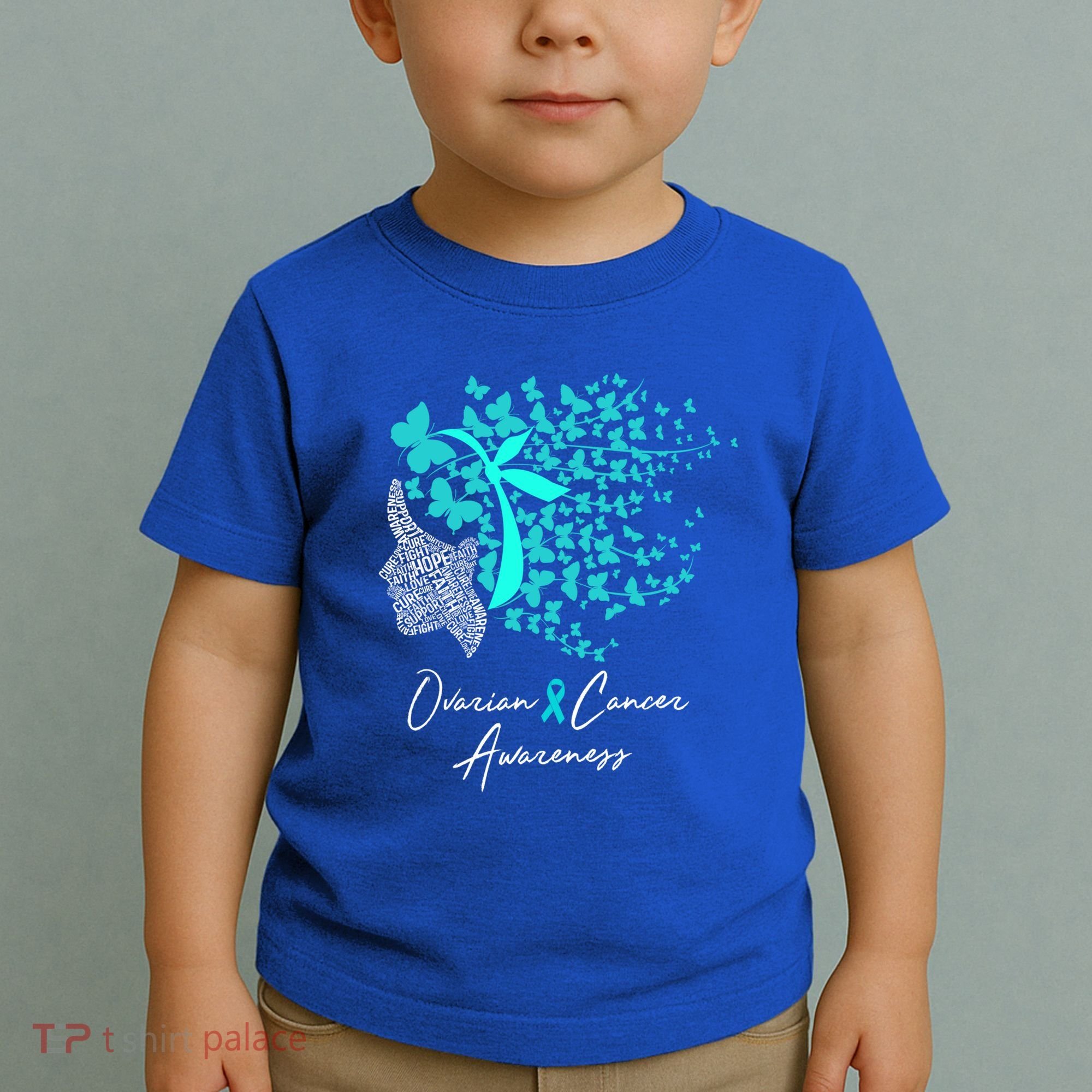Ovarian Cancer Awareness Teal Butterflies Gift Toddler T-Shirt