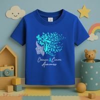 Ovarian Cancer Awareness Teal Butterflies Gift Toddler T-Shirt thumb 3